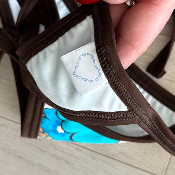 LOVE YOU MORE - Brown and Blue Mini Bikini Set - Picture 4 of 4